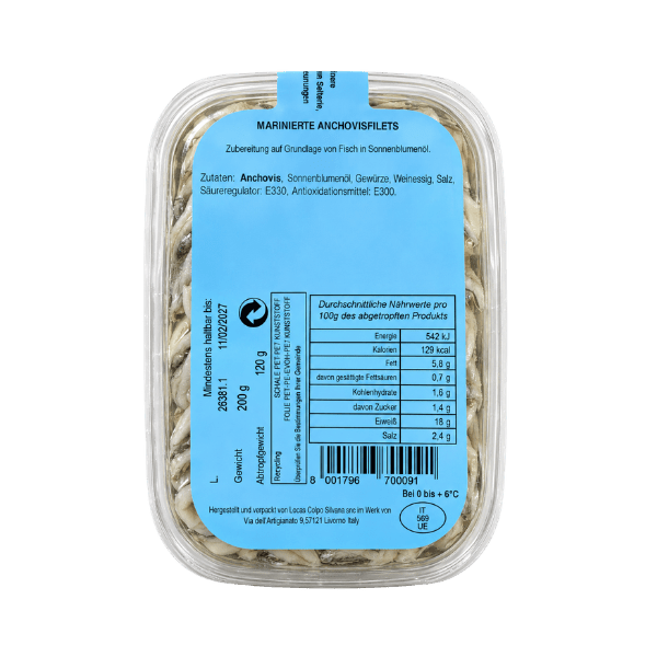 Sardellenfilet mariniert (200g) Locas - Araxxon