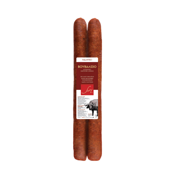 Bauernwurst vom Büffel (350g) Sary von Sary bei Araxxon  - Hochwertiges griechisches Produkt.   Bauernwurst vom Büffel (350g) Sary από Sary στο Araxxon  - Αυθεντικό ελληνικό προϊόν.  