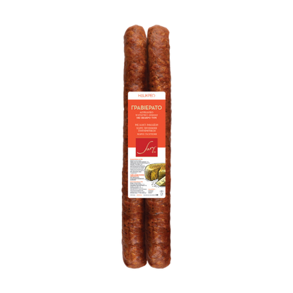 Bauernwurst mit Graviera (350g) Sary von Sary bei Araxxon  - Hochwertiges griechisches Produkt.   Bauernwurst mit Graviera (350g) Sary από Sary στο Araxxon  - Αυθεντικό ελληνικό προϊόν.  