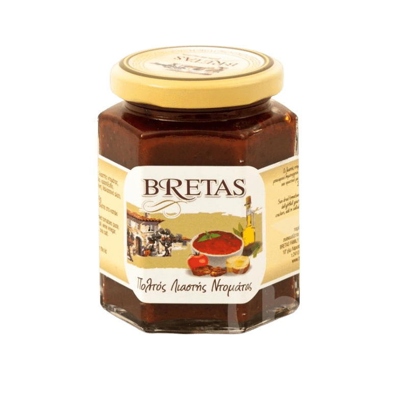Sonnengetrocknete Tomatenpaste (190ml) Bretas von Bretas bei Araxxon  - Hochwertiges griechisches Produkt.   Sonnengetrocknete Tomatenpaste (190ml) Bretas από Bretas στο Araxxon  - Αυθεντικό ελληνικό προϊόν.  