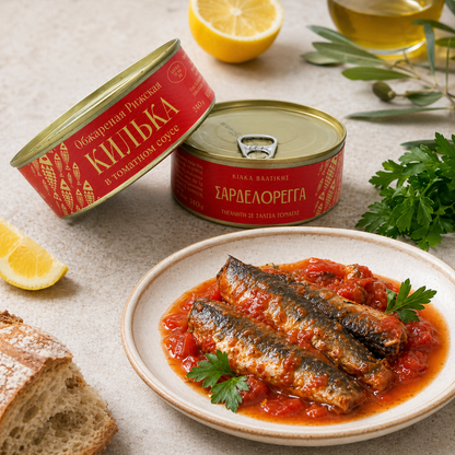 Sprotte (Sardelloregga) in Tomatensoße (240g) Kesidis - Araxxon