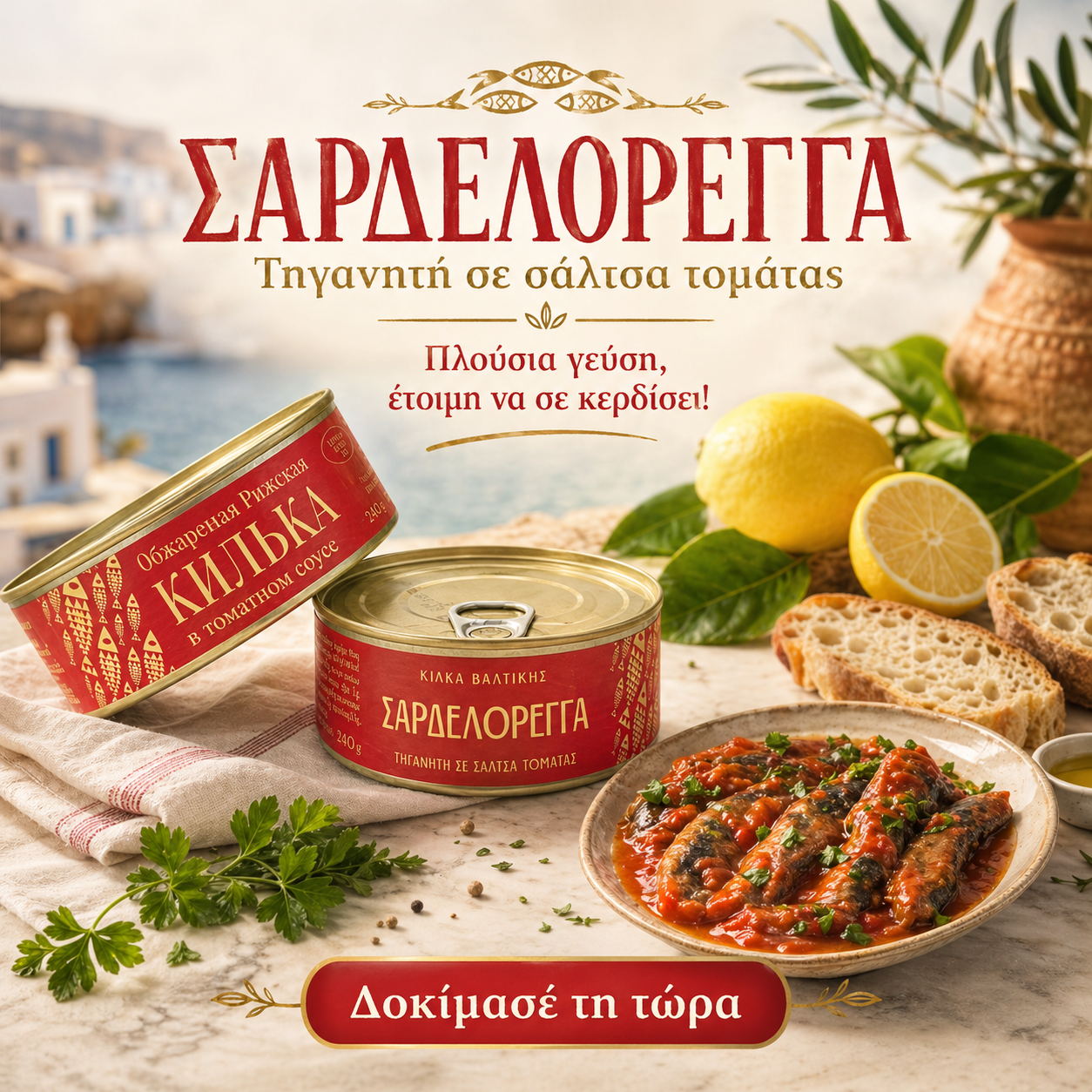 Sprotte (Sardelloregga) in Tomatensoße (240g) Kesidis - Araxxon