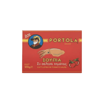 Sepia in Tomatensoße (100g) Portola von Portola bei Araxxon  - Hochwertiges griechisches Produkt.   Sepia in Tomatensoße (100g) Portola από Portola στο Araxxon  - Αυθεντικό ελληνικό προϊόν.  