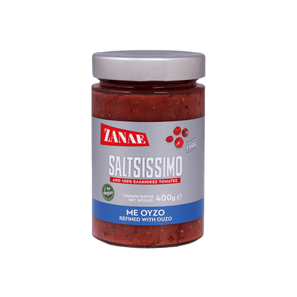 Tomatensauce mit Ouzo (400g) Zanae von Zanae bei Araxxon  - Hochwertiges griechisches Produkt.   Tomatensauce mit Ouzo (400g) Zanae από Zanae στο Araxxon  - Αυθεντικό ελληνικό προϊόν.  
