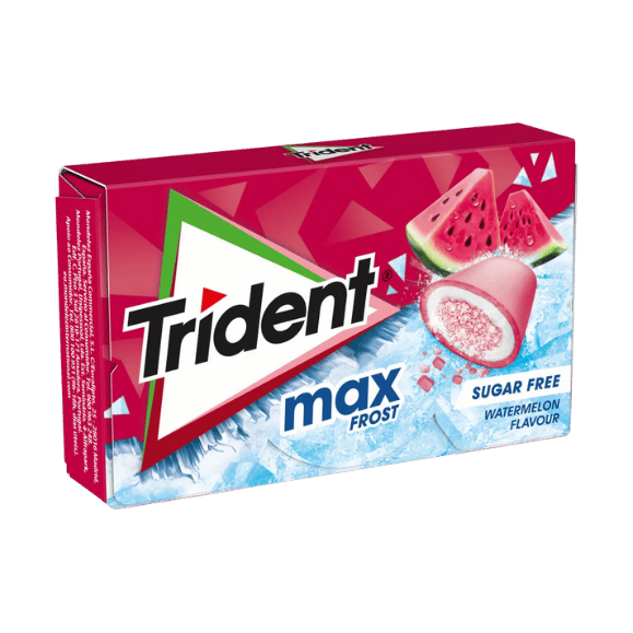 Trident Max Frost Wassermelone Kaugummi Zuckerfrei (20g) von Trident bei Araxxon  - Hochwertiges griechisches Produkt.   Trident Max Frost Wassermelone Kaugummi Zuckerfrei (20g) από Trident στο Araxxon  - Αυθεντικό ελληνικό προϊόν.  