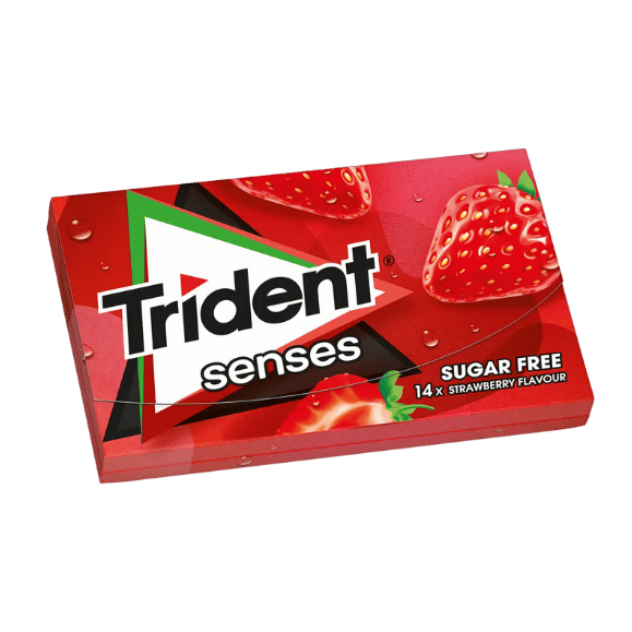 Trident Senses Erdbeere Kaugummi Zuckerfrei (27g) von Trident bei Araxxon  - Hochwertiges griechisches Produkt.   Trident Senses Erdbeere Kaugummi Zuckerfrei (27g) από Trident στο Araxxon  - Αυθεντικό ελληνικό προϊόν.  