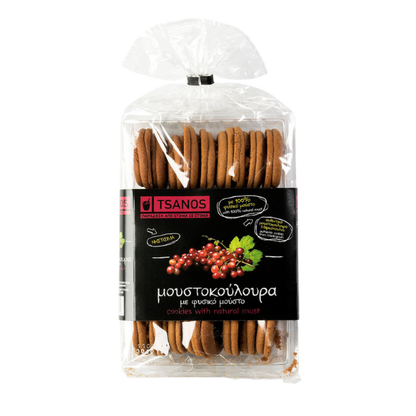 Moustoukoulouro (Traubenmostkekse) (300g) Tsanos von Tsanos bei Araxxon  - Hochwertiges griechisches Produkt.   Moustoukoulouro (Traubenmostkekse) (300g) Tsanos από Tsanos στο Araxxon  - Αυθεντικό ελληνικό προϊόν.  