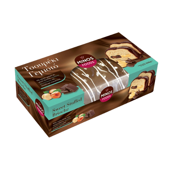 Tsoureki mit Vanille - Haselnuss - Pralinenfüllung (500g) Minos - Araxxon