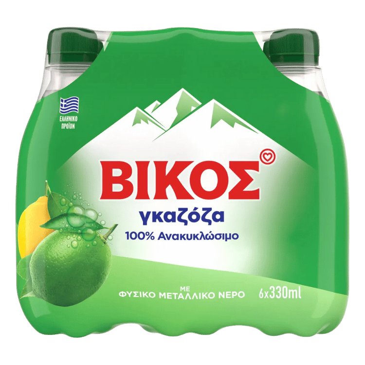 Vikos Gazoza 6-Pack (330ml/Stück) von Vikos bei Araxxon  - Hochwertiges griechisches Produkt.   Vikos Gazoza 6-Pack (330ml/Stück) από Vikos στο Araxxon  - Αυθεντικό ελληνικό προϊόν.  