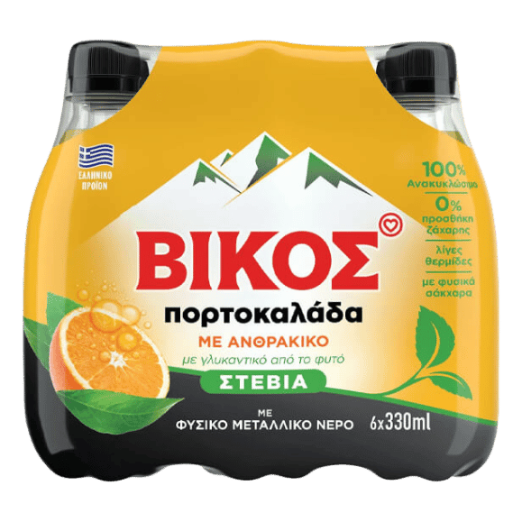 Vikos Orange mit Stevia 6 - Pack (330ml/Stück) - Araxxon